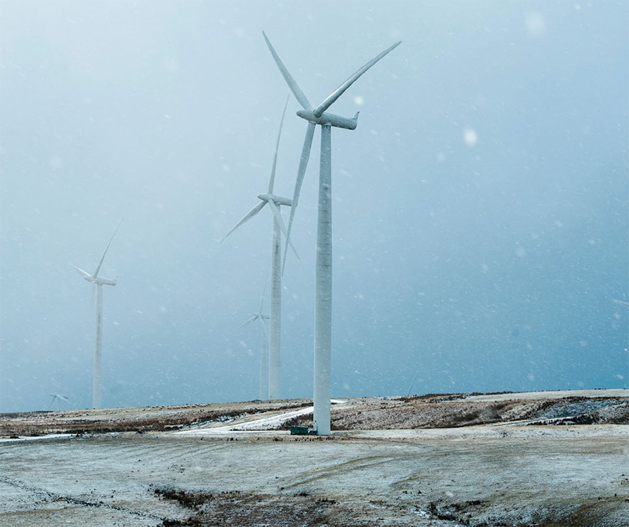 wind turbine blade in snow wind turbine blade in snow