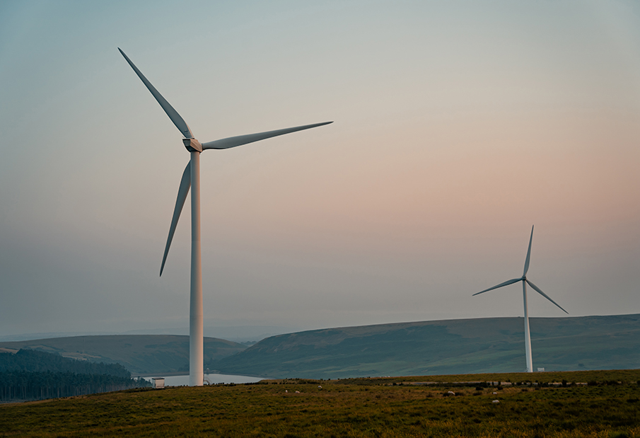 Wind turbines at sunset Wind turbines at sunset